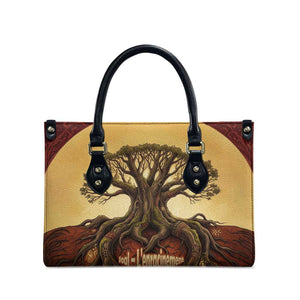 Léopold Sédar Senghor Leather Bag Sacred Baobab Tree Design African Roots and Symbols Theme Negritude Movement - African Pride