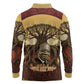 Léopold Sédar Senghor Long Sleeve Polo Shirt Sacred Baobab Tree Design African Roots and Symbols Theme Negritude Movement - African Pride