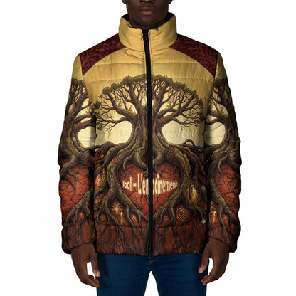 Léopold Sédar Senghor Padded Jacket Sacred Baobab Tree Design African Roots and Symbols Theme Negritude Movement - African Pride