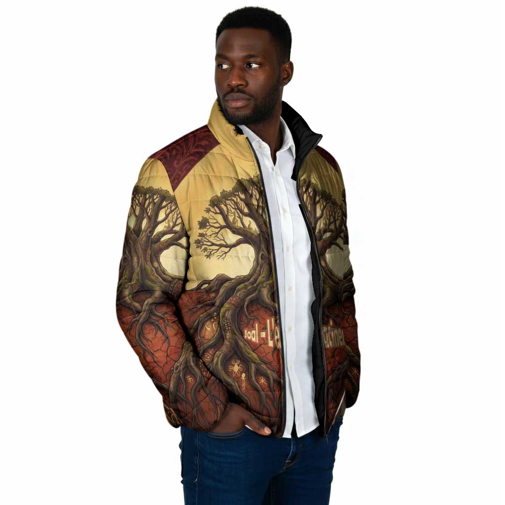 Léopold Sédar Senghor Padded Jacket Sacred Baobab Tree Design African Roots and Symbols Theme Negritude Movement - African Pride