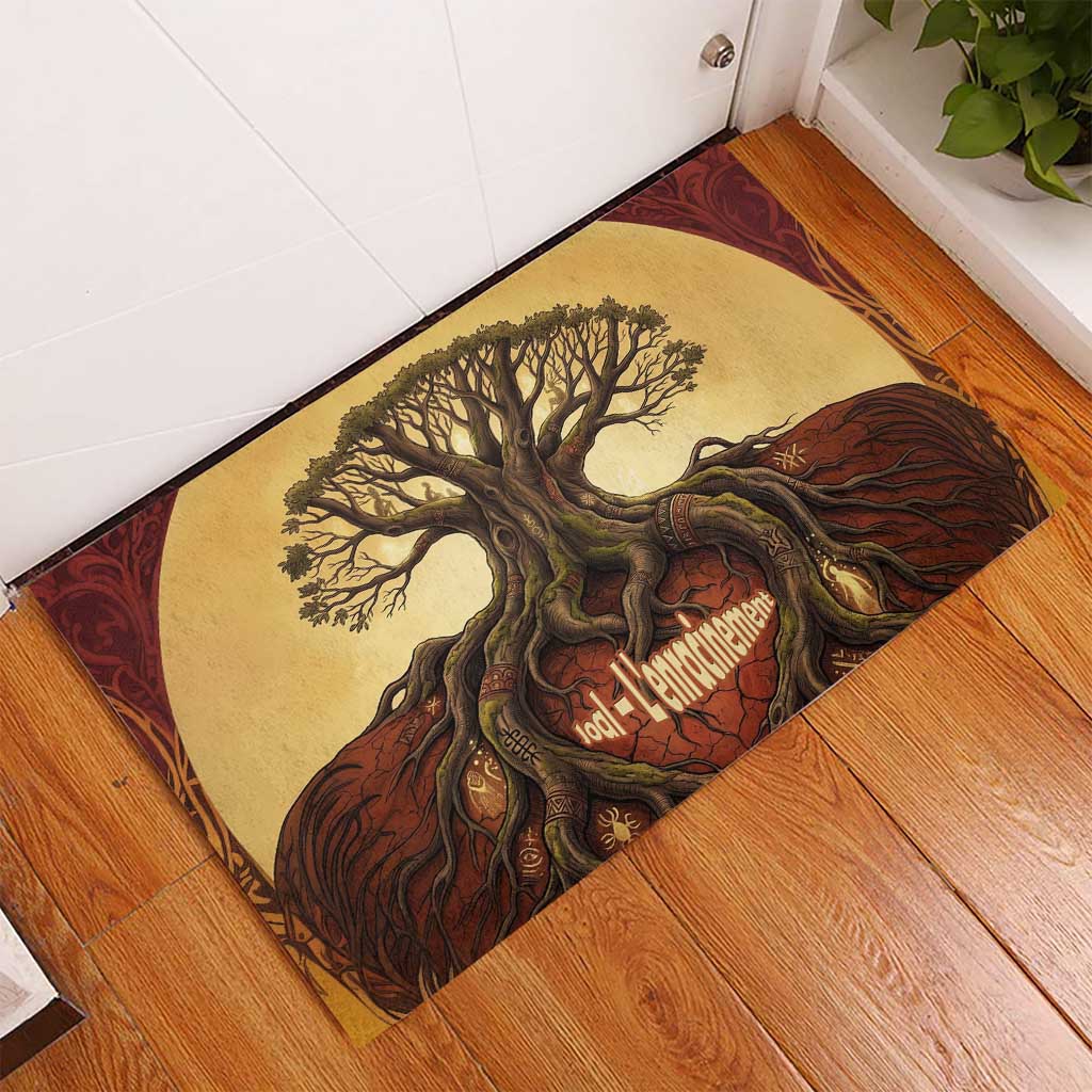 Léopold Sédar Senghor Rubber Doormat Sacred Baobab Tree Design African Roots and Symbols Theme Negritude Movement - African Pride
