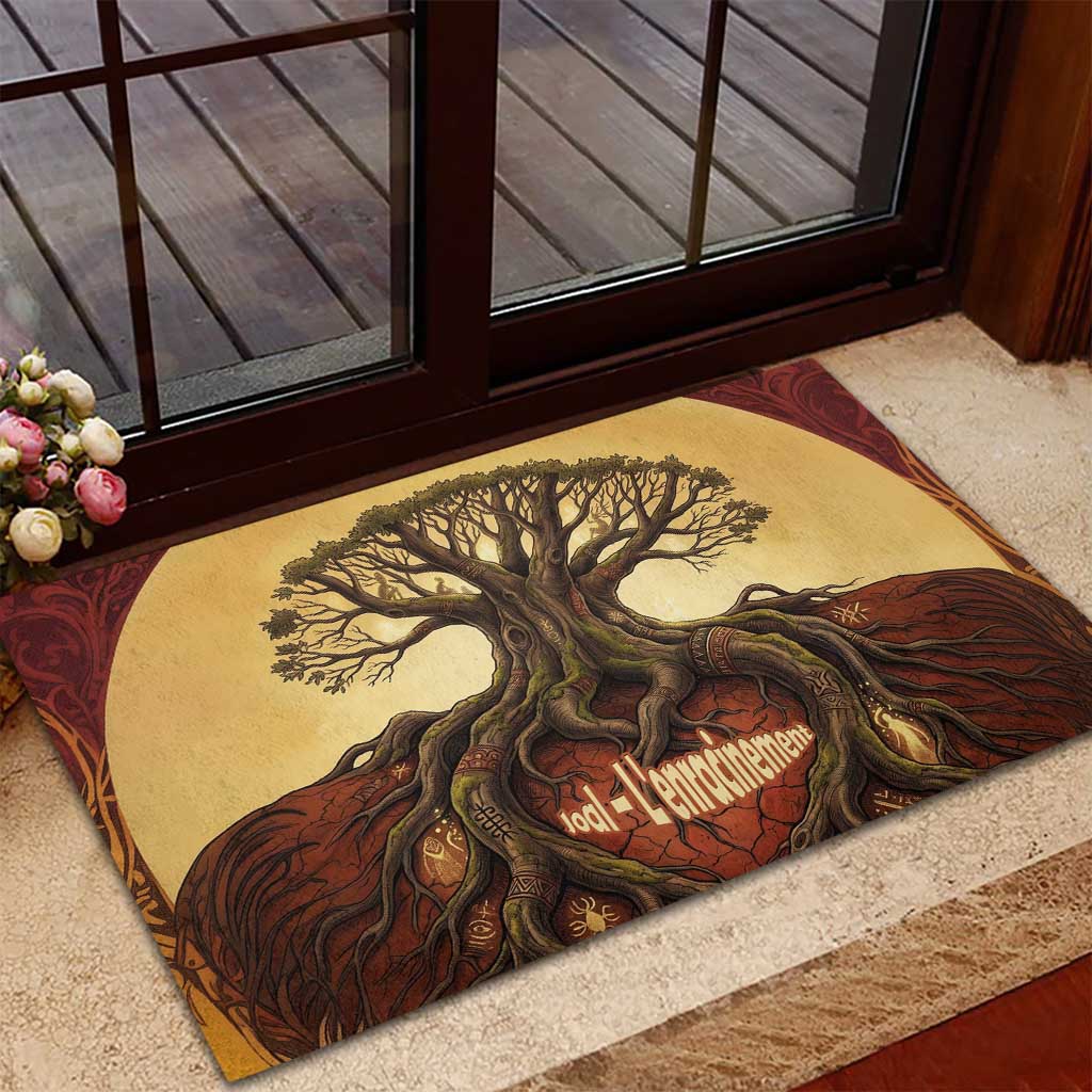 Léopold Sédar Senghor Rubber Doormat Sacred Baobab Tree Design African Roots and Symbols Theme Negritude Movement - African Pride