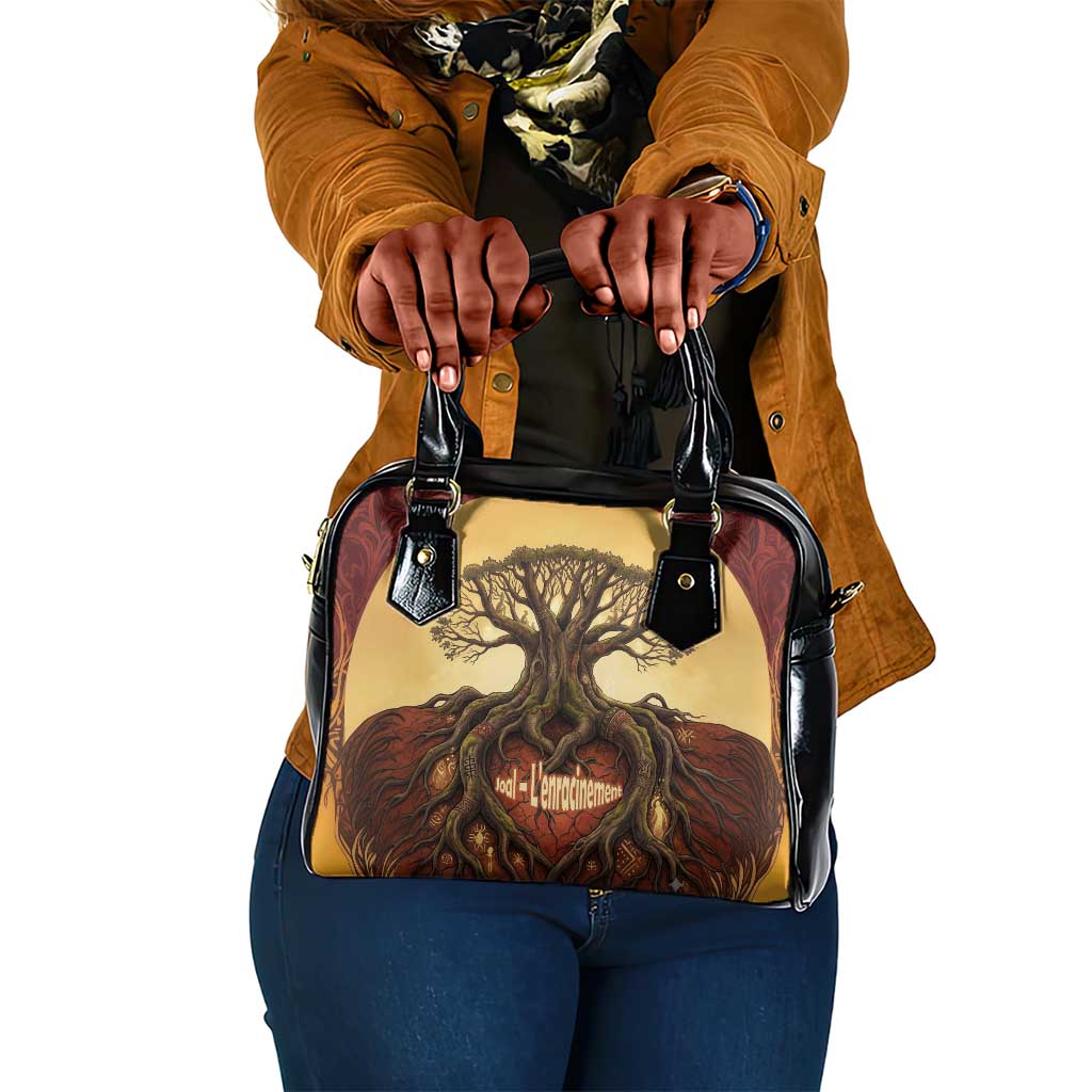 Léopold Sédar Senghor Shoulder Handbag Sacred Baobab Tree Design African Roots and Symbols Theme Negritude Movement - African Pride