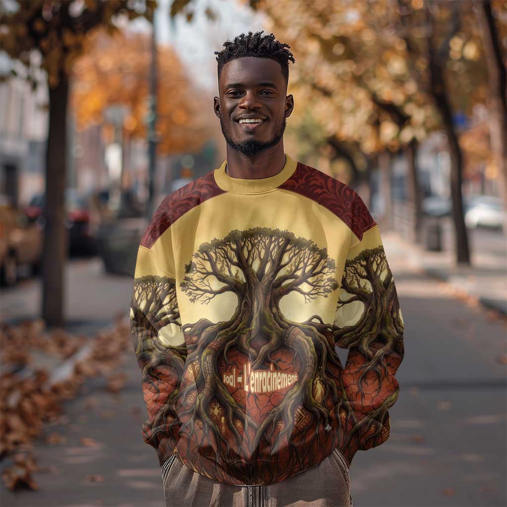 Léopold Sédar Senghor Sweatshirt Sacred Baobab Tree Design African Roots and Symbols Theme Negritude Movement - African Pride
