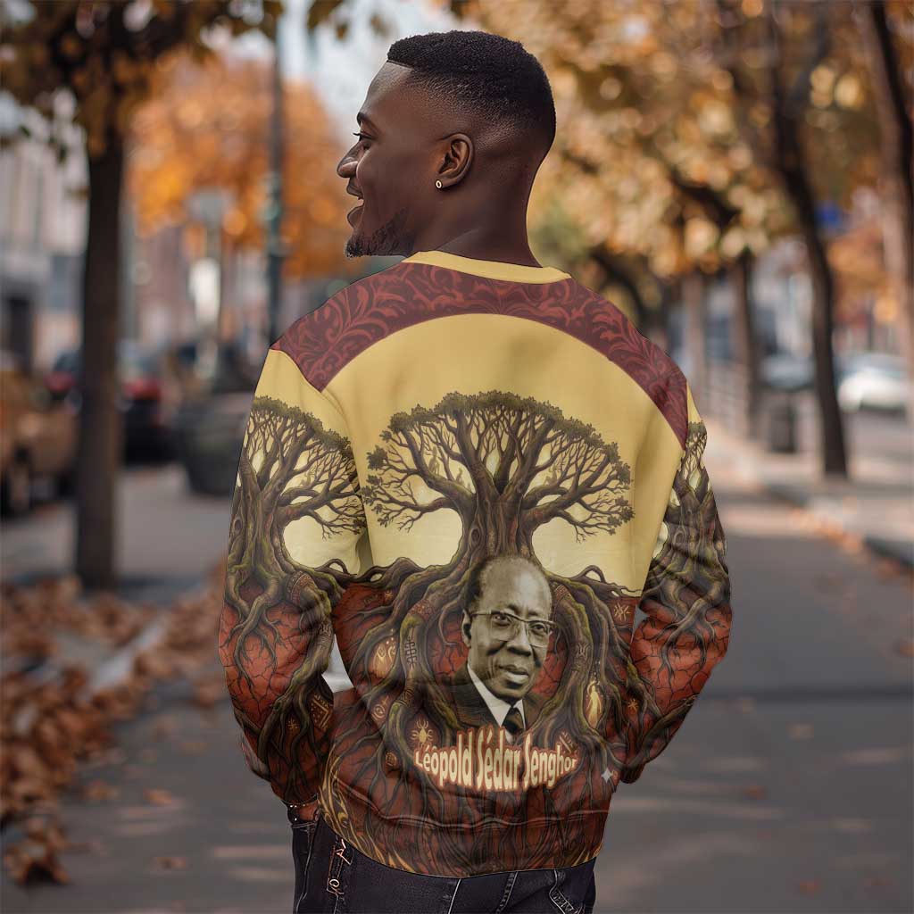 Léopold Sédar Senghor Sweatshirt Sacred Baobab Tree Design African Roots and Symbols Theme Negritude Movement - African Pride