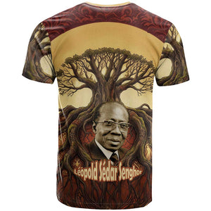 Léopold Sédar Senghor T shirt Sacred Baobab Tree Design African Roots and Symbols Theme Negritude Movement - African Pride