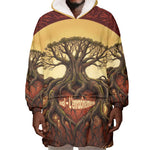 Léopold Sédar Senghor Wearable Blanket Hoodie Sacred Baobab Tree Design African Roots and Symbols Theme Negritude Movement - African Pride
