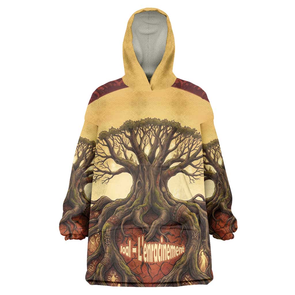 Léopold Sédar Senghor Wearable Blanket Hoodie Sacred Baobab Tree Design African Roots and Symbols Theme Negritude Movement - African Pride