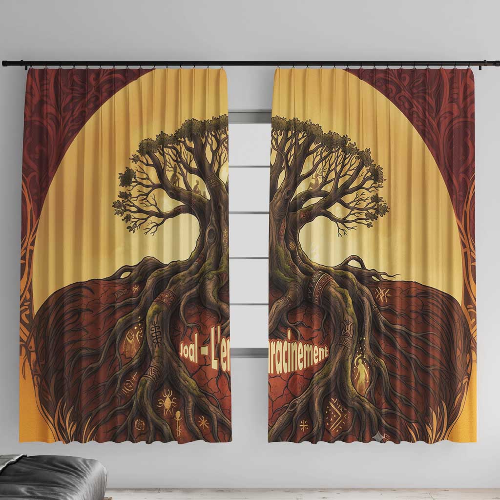 Léopold Sédar Senghor Window Curtain Sacred Baobab Tree Design African Roots and Symbols Theme Negritude Movement - African Pride