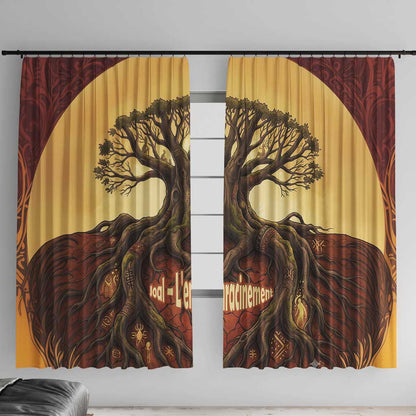 Léopold Sédar Senghor Window Curtain Sacred Baobab Tree Design African Roots and Symbols Theme Negritude Movement - African Pride