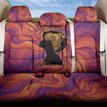 Léopold Sédar Senghor Back Car Seat Cover Femme Noire Silhouette with Africa Map Pattern Vibrant Swirl Background - African Pride