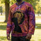 Léopold Sédar Senghor Hockey Jersey Femme Noire Silhouette with Africa Map Pattern Vibrant Swirl Background - African Pride
