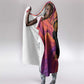 Léopold Sédar Senghor Hooded Blanket Femme Noire Silhouette with Africa Map Pattern Vibrant Swirl Background - African Pride