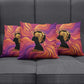 Léopold Sédar Senghor Pillow Cover Femme Noire Silhouette with Africa Map Pattern Vibrant Swirl Background - African Pride