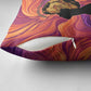 Léopold Sédar Senghor Pillow Cover Femme Noire Silhouette with Africa Map Pattern Vibrant Swirl Background - African Pride