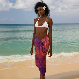 Léopold Sédar Senghor Sarong Femme Noire Silhouette with Africa Map Pattern Vibrant Swirl Background - African Pride