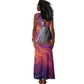 Léopold Sédar Senghor Tank Maxi Dress Femme Noire Silhouette with Africa Map Pattern Vibrant Swirl Background - African Pride