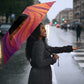 Léopold Sédar Senghor Umbrella Femme Noire Silhouette with Africa Map Pattern Vibrant Swirl Background - African Pride