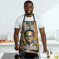Léopold Sédar Senghor Apron President Poete Portrait Futuristic African Robotic Handshake Earth and Flowers Unity - African Pride