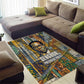 Léopold Sédar Senghor Area Rug President Poete Portrait Futuristic African Robotic Handshake Earth and Flowers Unity - African Pride