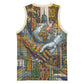 Léopold Sédar Senghor Basketball Jersey President Poete Portrait Futuristic African Robotic Handshake Earth and Flowers Unity - African Pride