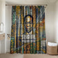 Léopold Sédar Senghor Bathroom Set President Poete Portrait Futuristic African Robotic Handshake Earth and Flowers Unity - African Pride