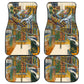 Léopold Sédar Senghor Car Mats President Poete Portrait Futuristic African Robotic Handshake Earth and Flowers Unity - African Pride