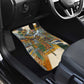 Léopold Sédar Senghor Car Mats President Poete Portrait Futuristic African Robotic Handshake Earth and Flowers Unity - African Pride