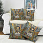 Léopold Sédar Senghor Pillow Cover President Poete Portrait Futuristic African Robotic Handshake Earth and Flowers Unity - African Pride