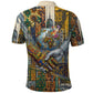 Léopold Sédar Senghor Polo Shirt President Poete Portrait Futuristic African Robotic Handshake Earth and Flowers Unity - African Pride