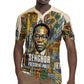 Léopold Sédar Senghor Rugby Jersey President Poete Portrait Futuristic African Robotic Handshake Earth and Flowers Unity - African Pride