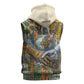 Léopold Sédar Senghor Sleeveless Hoodie President Poete Portrait Futuristic African Robotic Handshake Earth and Flowers Unity - African Pride