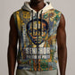 Léopold Sédar Senghor Sleeveless Zip Hoodie President Poete Portrait Futuristic African Robotic Handshake Earth and Flowers Unity - African Pride