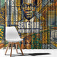 Léopold Sédar Senghor Window Curtain President Poete Portrait Futuristic African Robotic Handshake Earth and Flowers Unity - African Pride