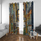 Léopold Sédar Senghor Window Curtain President Poete Portrait Futuristic African Robotic Handshake Earth and Flowers Unity - African Pride