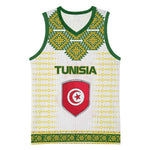 Tunisia Flag Basketball Jersey with National Crest and Emblem TS04