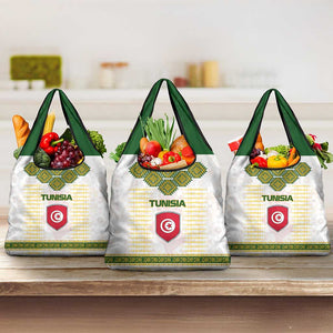 Tunisia Flag Grocery Bag with National Crest and Emblem