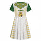 Tunisia Flag Kid Short Sleeve Dress with National Crest and Emblem