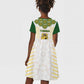 Tunisia Flag Kid Short Sleeve Dress with National Crest and Emblem