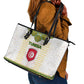 Tunisia Flag Leather Tote Bag with National Crest and Emblem