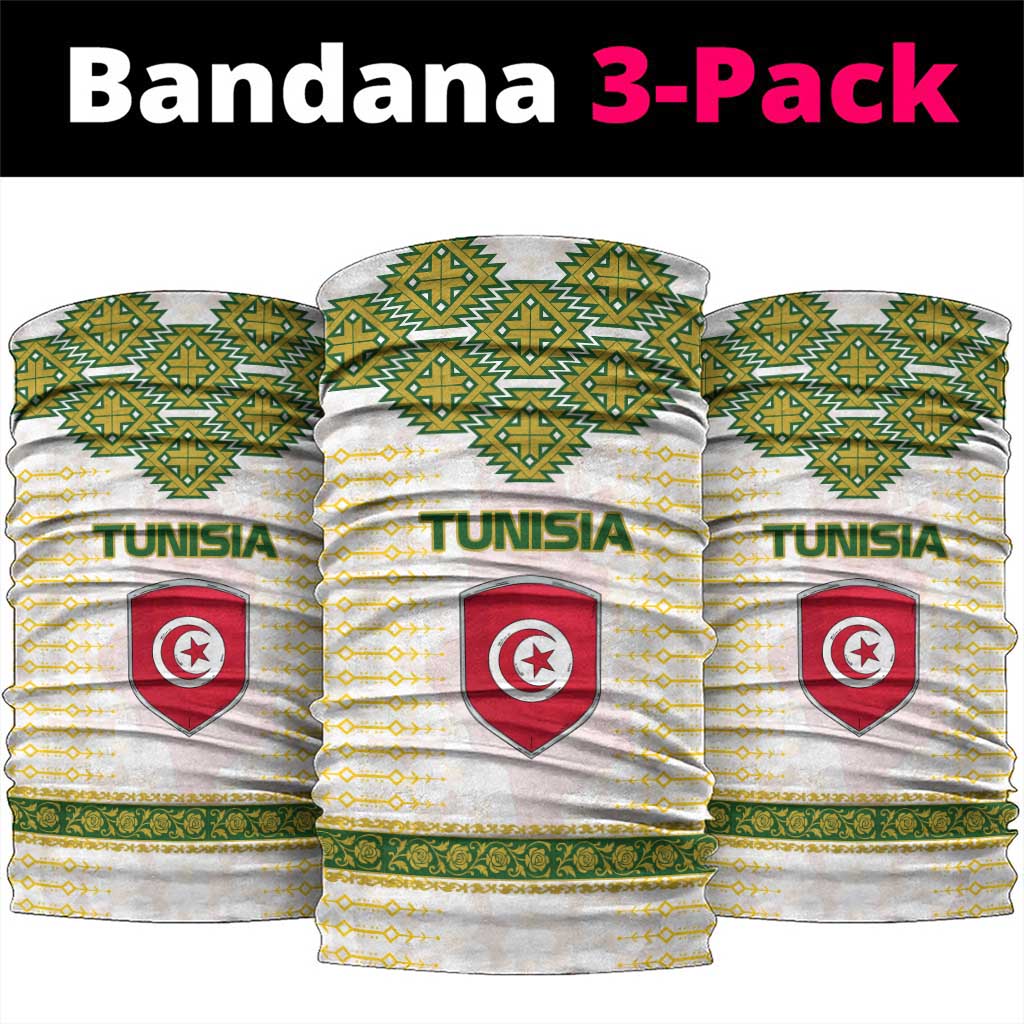 Tunisia Flag Neck Gaiter National Crest and Emblem TS04