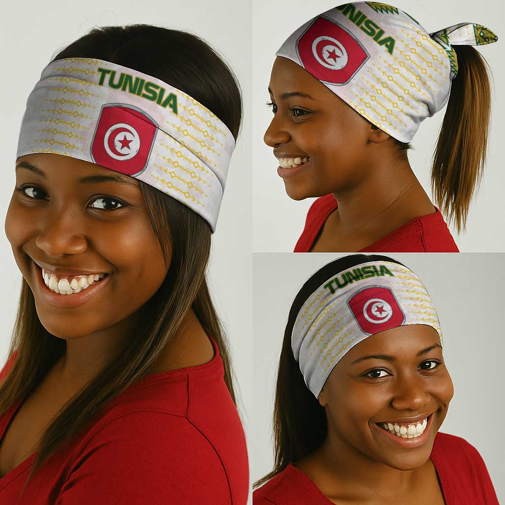Tunisia Flag Neck Gaiter National Crest and Emblem TS04