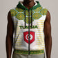 Tunisia Flag Sleeveless Zip Hoodie with National Crest and Emblem - African Pride