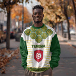 Tunisia Flag Sweatshirt with National Crest and Emblem