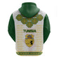 Tunisia Flag Zip Hoodie with National Crest and Emblem