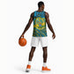 Rwanda Independence Day Basketball Jersey Tribal Geometric Pattern - National Coat Of Arms And Sunburst