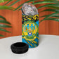 Rwanda Independence Day 4 in 1 Can Cooler Tumbler Tribal Geometric Pattern - National Coat Of Arms And Sunburst