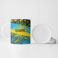 Rwanda Independence Day Ceramic Mug Tribal Geometric Pattern - National Coat Of Arms And Sunburst