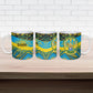 Rwanda Independence Day Ceramic Mug Tribal Geometric Pattern - National Coat Of Arms And Sunburst