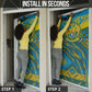 Rwanda Independence Day Door Cover Tribal Geometric Pattern - National Coat Of Arms And Sunburst